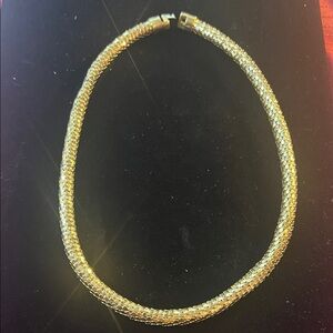 925 STERLING SILVER / GOLD OVER STATEMENT NECKLACE. VINTAGE